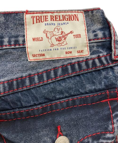 TRUE RELIGION（トゥルー レリジョン）TRUE RELIGION (トゥルー レリジョン) RICKY BIG T FLP デニムパンツ ネイビー×レッド サイズ:W33の古着・服飾アイテム