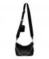 PRADA (プラダ) サフィアーノレザー ミニポーチ付 ワンショルダーバッグ ブラック：230000円