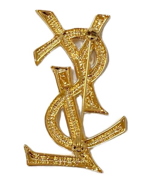 Yves Saint Laurent（イヴサンローラン）Yves Saint Laurent (イヴサンローラン) カサンドラロゴ ブローチ ゴールドの古着・服飾アイテム