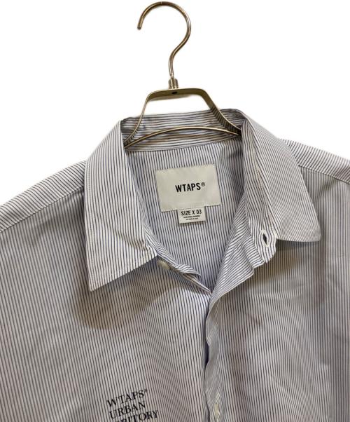 WTAPS（ダブルタップス）WTAPS (ダブルタップス) TXT 01 / SS / CTPL. BROADCLOTH. TEXTILE ブルー×ホワイト サイズ:03 未使用品の古着・服飾アイテム