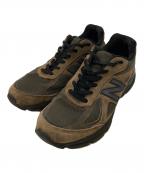 NEW BALANCEニューバランス）の古着「M990 ローカットスニーカー」｜ブラウン×カーキ
