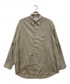 Graphpaperグラフペーパー）の古着「Silicon Poplin Oversized Regular Collar Shirt」｜ベージュ