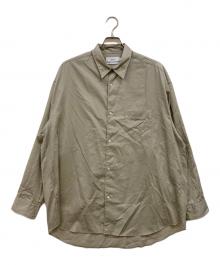 Graphpaper（グラフペーパー）の古着「Silicon Poplin Oversized Regular Collar Shirt」｜ベージュ