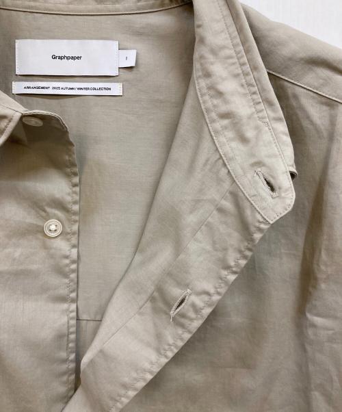 Graphpaper（グラフペーパー）Graphpaper (グラフペーパー) Silicon Poplin Oversized Regular Collar Shirt ベージュ サイズ:1の古着・服飾アイテム
