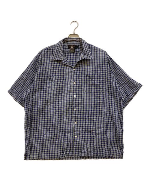 RRL（ダブルアールエル）RRL (ダブルアールエル) 90's 半袖オープンカラーチェックシャツ ブルー サイズ:XLの古着・服飾アイテム