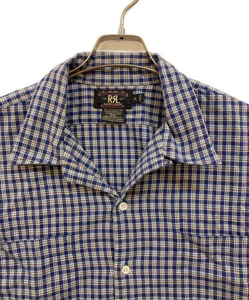 RRL（ダブルアールエル）RRL (ダブルアールエル) 90's 半袖オープンカラーチェックシャツ ブルー サイズ:XLの古着・服飾アイテム