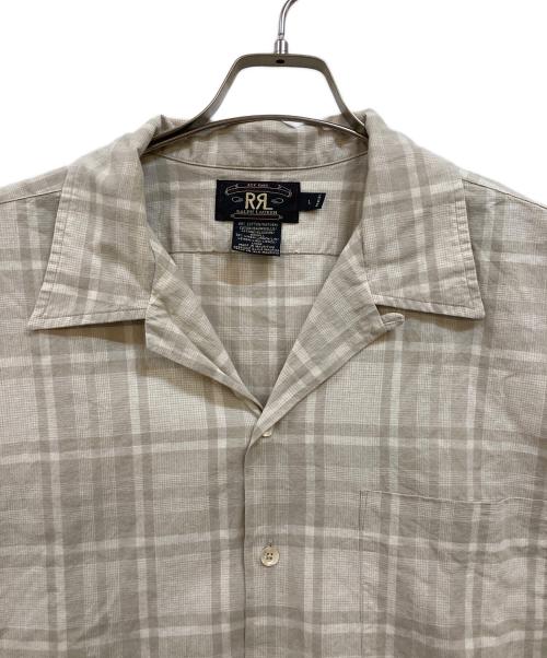 RRL（ダブルアールエル）RRL (ダブルアールエル) 90's 半袖オープンカラーチェックシャツ ベージュ サイズ:Lの古着・服飾アイテム