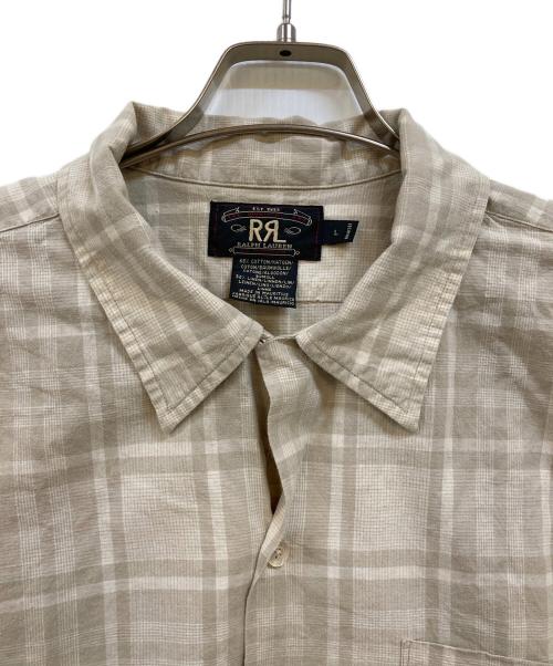 RRL（ダブルアールエル）RRL (ダブルアールエル) 90's 半袖オープンカラーチェックシャツ ベージュ サイズ:Lの古着・服飾アイテム