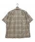 RRL (ダブルアールエル) 90's 半袖オープンカラーチェックシャツ ベージュ サイズ:L：18000円