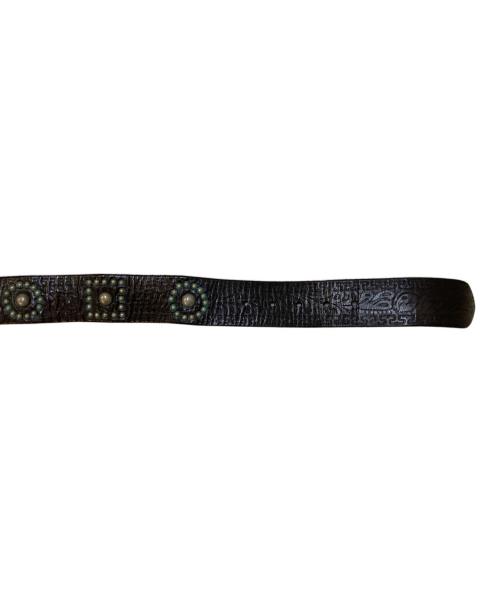 RRL（ダブルアールエル）RRL (ダブルアールエル) コンチョ スタッズレザーベルト ブラウン サイズ:32の古着・服飾アイテム