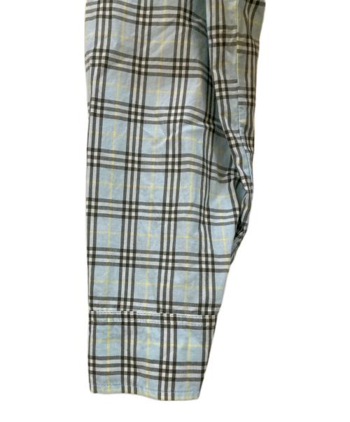 BURBERRY BLUE LABEL（バーバリー ブルー レーベル）BURBERRY BLUE LABEL (バーバリー ブルー レーベル) ホース刺繍チェックシャツ ブルー サイズ:Ｍの古着・服飾アイテム