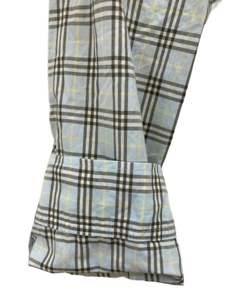 BURBERRY BLUE LABEL（バーバリー ブルー レーベル）BURBERRY BLUE LABEL (バーバリー ブルー レーベル) ホース刺繍チェックシャツ ブルー サイズ:Ｍの古着・服飾アイテム