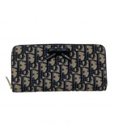 Dior（ディオール）の古着「OBLIQUE BOW LONG WALLET LI 928」｜ネイビー