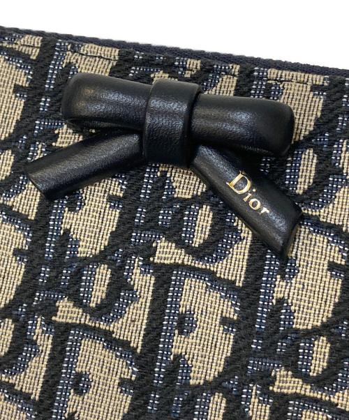 Dior（ディオール）DIOR (ディオール) OBLIQUE BOW LONG WALLET LI 928 ネイビーの古着・服飾アイテム
