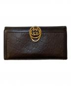 GUCCIグッチ）の古着「グッチシマ 二つ折り長財布」｜ブラウン