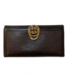 GUCCI（グッチ）の古着「グッチシマ 二つ折り長財布」｜ブラウン