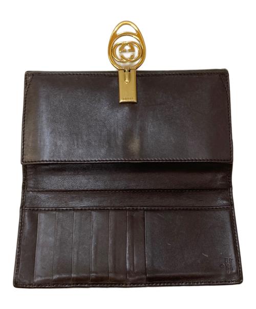 GUCCI（グッチ）GUCCI (グッチ) グッチシマ 二つ折り長財布 ブラウンの古着・服飾アイテム