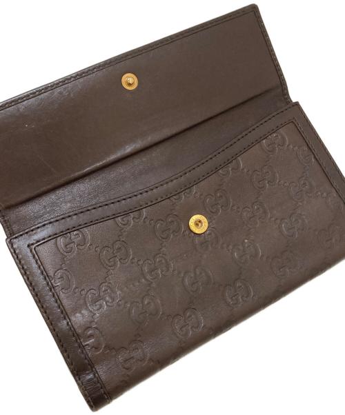 GUCCI（グッチ）GUCCI (グッチ) グッチシマ 二つ折り長財布 ブラウンの古着・服飾アイテム