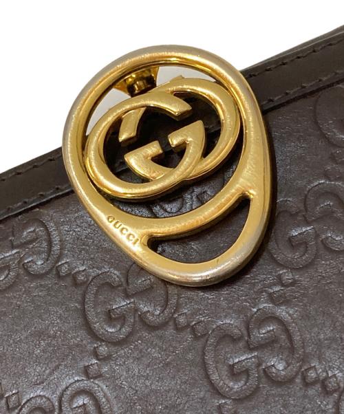 GUCCI（グッチ）GUCCI (グッチ) グッチシマ 二つ折り長財布 ブラウンの古着・服飾アイテム
