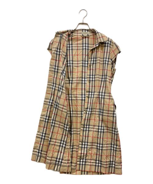 BURBERRY LONDON（バーバリーロンドン）BURBERRY LONDON (バーバリーロンドン) ノースリーブノバチェックシャツワンピース ベージュ サイズ:UK8の古着・服飾アイテム