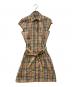 BURBERRY LONDON（バーバリーロンドン）の古着「ノースリーブノバチェックシャツワンピース」｜ベージュ