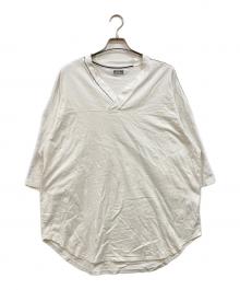 s'yte（サイト）の古着「AIRY JERSEY BLIND STITCH LAYERED LONG-SLEEVE Tシャツ」｜ホワイト