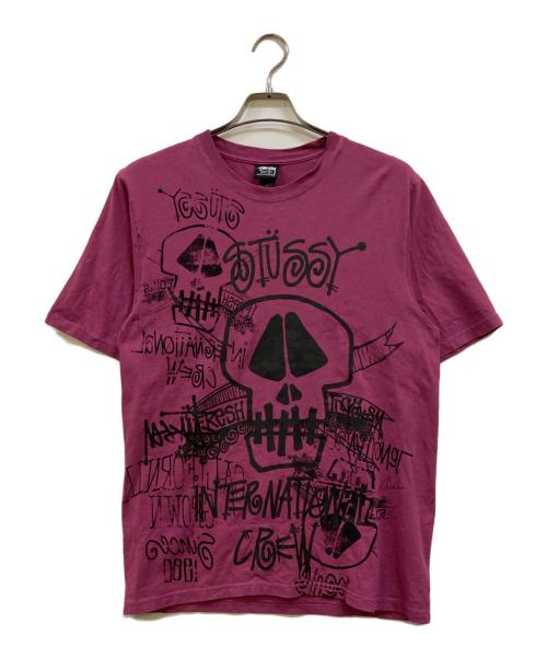 stussy（ステューシー）stussy (ステューシー) SKULLS PIGMENT DYED TEE ピンク サイズ:Sの古着・服飾アイテム