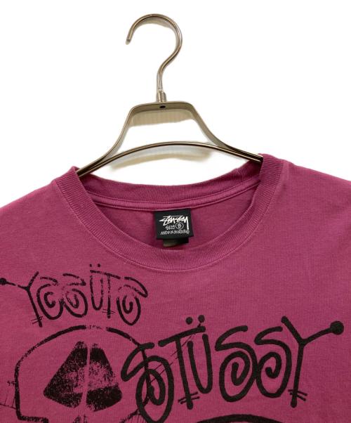 stussy（ステューシー）stussy (ステューシー) SKULLS PIGMENT DYED TEE ピンク サイズ:Sの古着・服飾アイテム