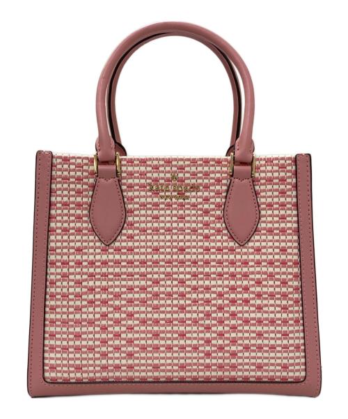 Kate Spade（ケイトスペード）Kate Spade (ケイトスペード) エリー ストロー ツイード スモール トート ピンク 未使用品の古着・服飾アイテム
