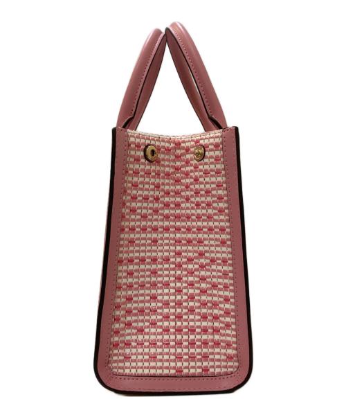 Kate Spade（ケイトスペード）Kate Spade (ケイトスペード) エリー ストロー ツイード スモール トート ピンク 未使用品の古着・服飾アイテム