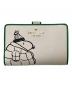 Kate Spade（ケイトスペード）の古着「コラボ 2つ折り レザーウォレット」｜クリーム×グリーン