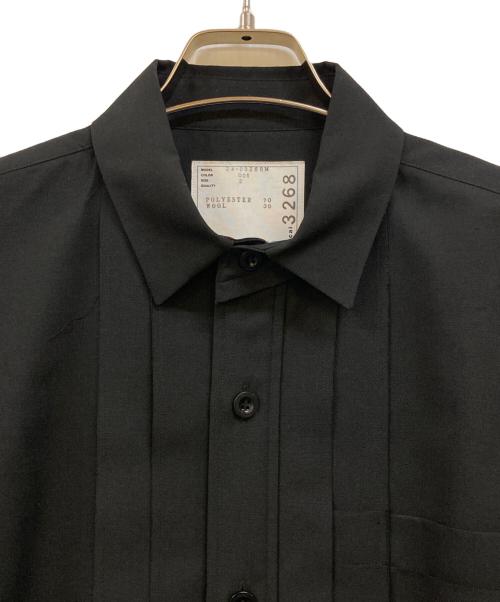 sacai（サカイ）sacai (サカイ) ブラックプリーツシャツ ブラック サイズ:2の古着・服飾アイテム