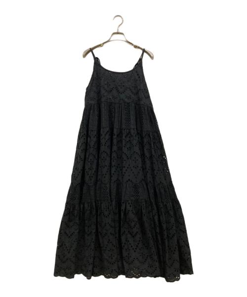 freada（フリーダ）Freada (フリーダ) インドシフリティアード肩リボンキャミドレス ブラック サイズ:ONE SIZEの古着・服飾アイテム
