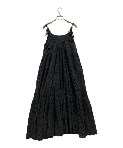 freada（フリーダ）Freada (フリーダ) インドシフリティアード肩リボンキャミドレス ブラック サイズ:ONE SIZEの古着・服飾アイテム