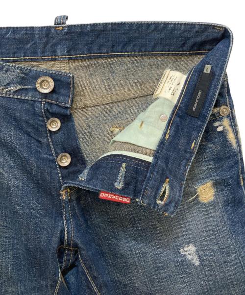 DSQUARED2（ディースクエアード）DSQUARED2 (ディースクエアード) ダメージ加工デニムパンツ インディゴ サイズ:44の古着・服飾アイテム