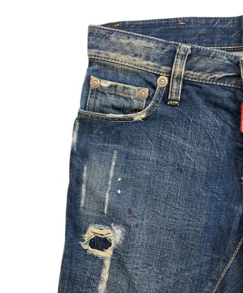 DSQUARED2（ディースクエアード）DSQUARED2 (ディースクエアード) ダメージ加工デニムパンツ インディゴ サイズ:44の古着・服飾アイテム
