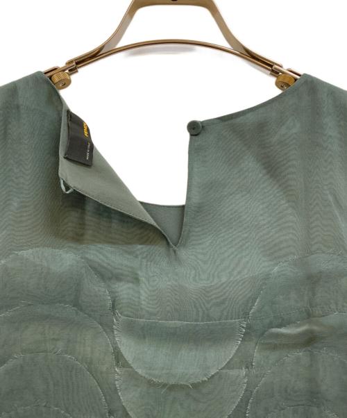 FENDI（フェンディ）FENDI (フェンディ) シルクブレンドノースリーブワンピース グリーン サイズ:42の古着・服飾アイテム