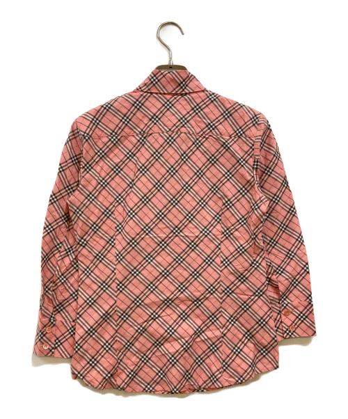 BURBERRY BLUE LABEL（バーバリー ブルー レーベル）BURBERRY BLUE LABEL (バーバリー ブルー レーベル) ホース刺繍ノバチェックプルオーバーシャツ ピンク サイズ:38の古着・服飾アイテム
