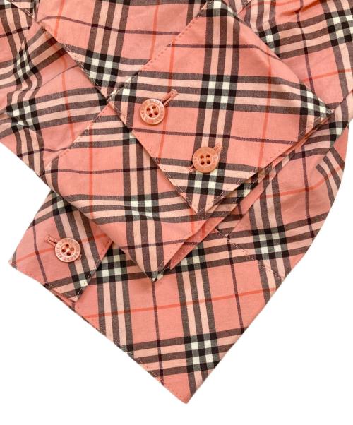 BURBERRY BLUE LABEL（バーバリー ブルー レーベル）BURBERRY BLUE LABEL (バーバリー ブルー レーベル) ホース刺繍ノバチェックプルオーバーシャツ ピンク サイズ:38の古着・服飾アイテム