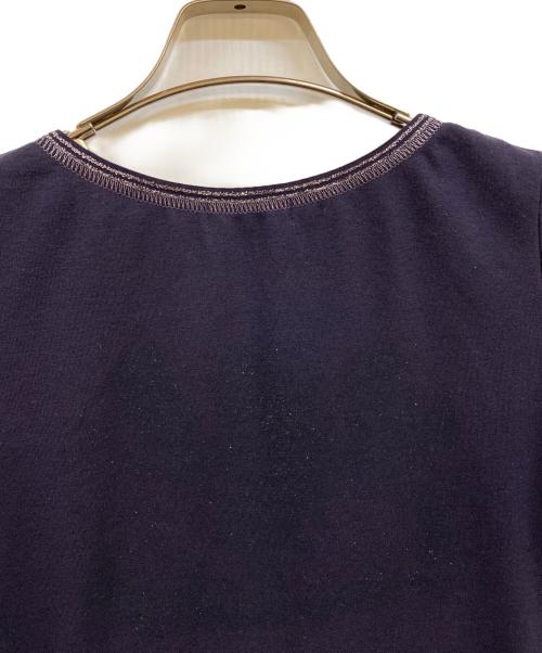 BURBERRY BLUE LABEL（バーバリー ブルー レーベル）BURBERRY BLUE LABEL (バーバリー ブルー レーベル) ラメステッチハーフボタンカットソー パープル サイズ:38の古着・服飾アイテム