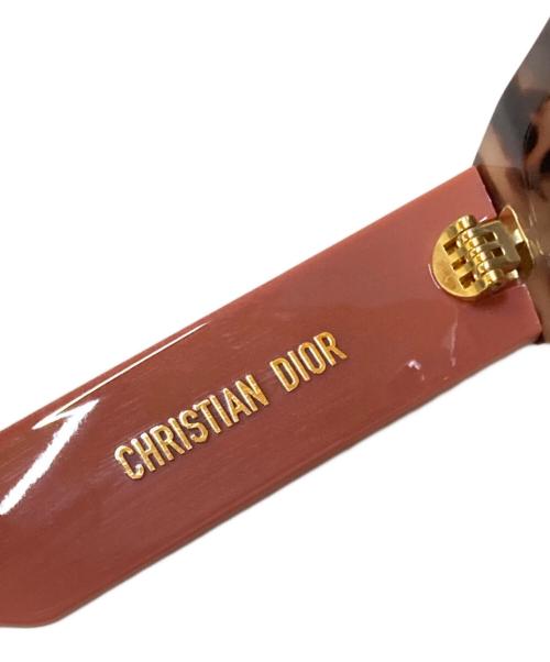 Christian Dior（クリスチャン ディオール）Christian Dior (クリスチャン ディオール) WILDIOR BU サイドロゴ サングラス ブラウン×ピンク サイズ:54□21 145の古着・服飾アイテム