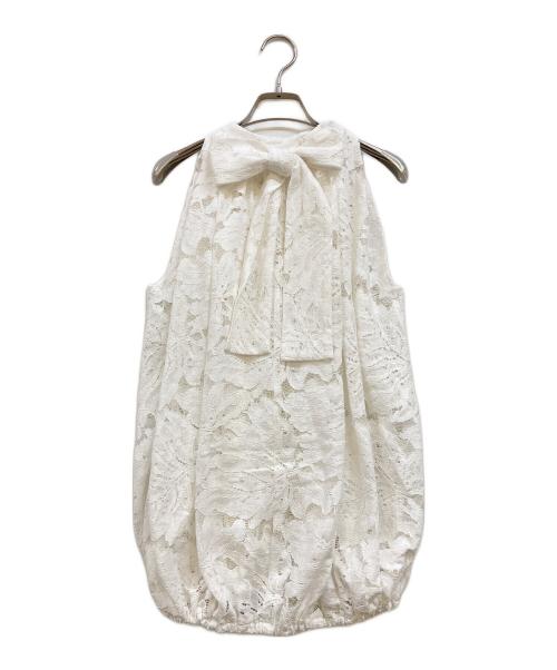 cygne（シーニュ）cygne (シーニュ) レースバルーントップス Nico ホワイト サイズ:Fの古着・服飾アイテム