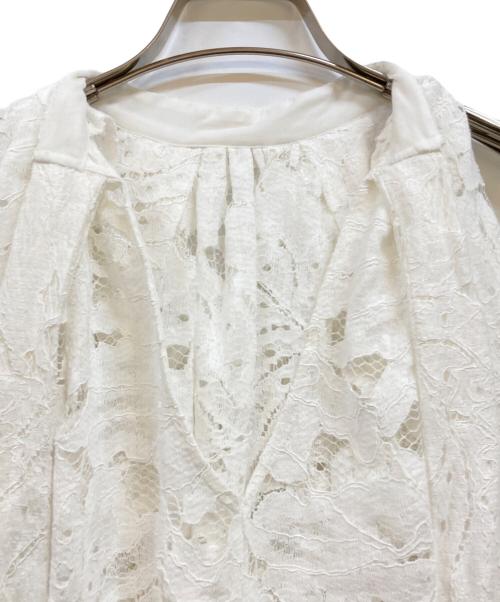 cygne（シーニュ）cygne (シーニュ) レースバルーントップス Nico ホワイト サイズ:Fの古着・服飾アイテム