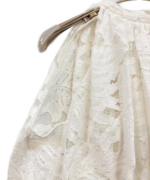 cygne（シーニュ）cygne (シーニュ) レースバルーントップス Nico ホワイト サイズ:Fの古着・服飾アイテム