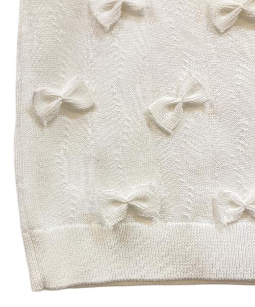 cygne（シーニュ）cygne (シーニュ) リボンニットタンク Zelie ホワイト サイズ:Fの古着・服飾アイテム
