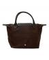 LONGCHAMP (ロンシャン) グリーン S トップハンドルバッグ ブラウン：9000円