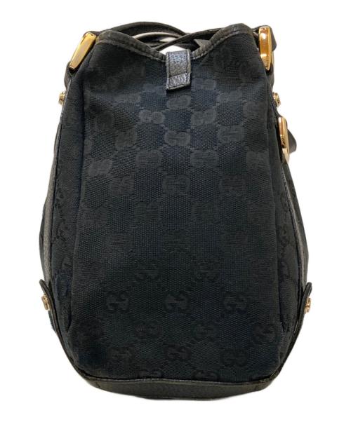 GUCCI（グッチ）GUCCI (グッチ) アビー GGキャンバス レザー切替トートバッグ ブラックの古着・服飾アイテム