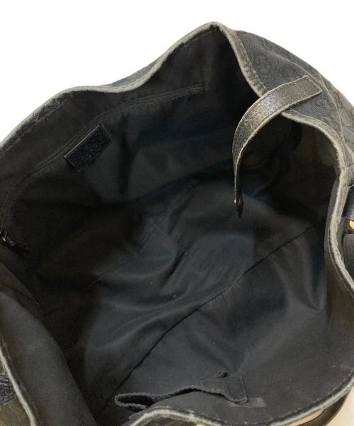 GUCCI（グッチ）GUCCI (グッチ) アビー GGキャンバス レザー切替トートバッグ ブラックの古着・服飾アイテム