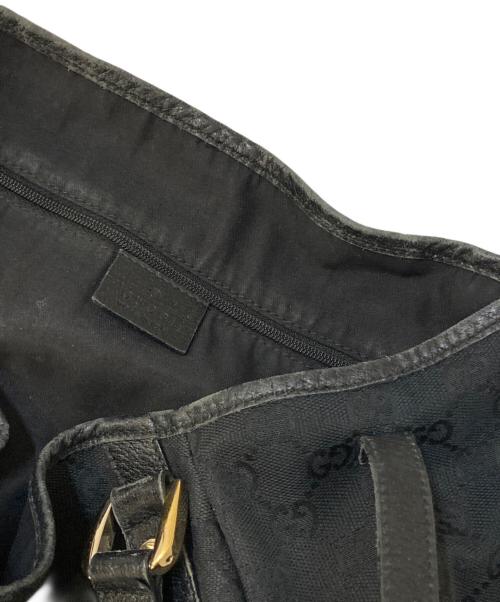 GUCCI（グッチ）GUCCI (グッチ) アビー GGキャンバス レザー切替トートバッグ ブラックの古着・服飾アイテム