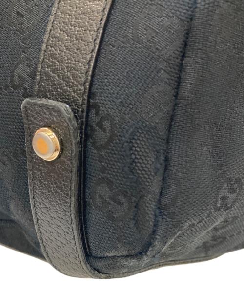 GUCCI（グッチ）GUCCI (グッチ) アビー GGキャンバス レザー切替トートバッグ ブラックの古着・服飾アイテム